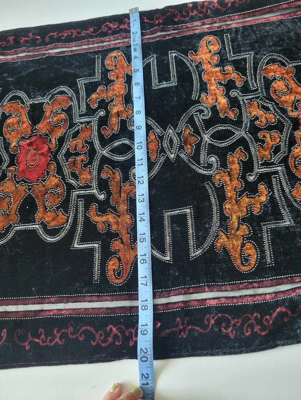 Burnout Velvet Silk Blend Fringe Goth Scarf